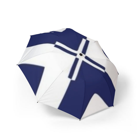Nautical Semi-Automatic Foldable Umbrella | Stylish Rain Gear, Compact Travel Umbrella, Beach Umbrella, Gift for Him/Her