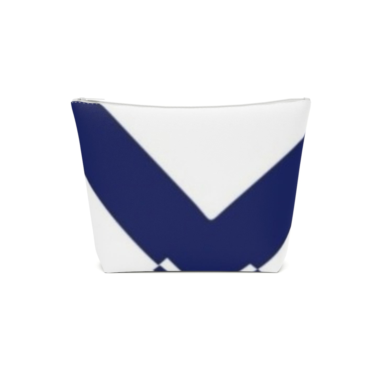 Chic Cotton Cosmetic Bag for Travel, Makeup Organizer, Stylish Toiletry Pouch, Gift for Her, Blue Geometric Design