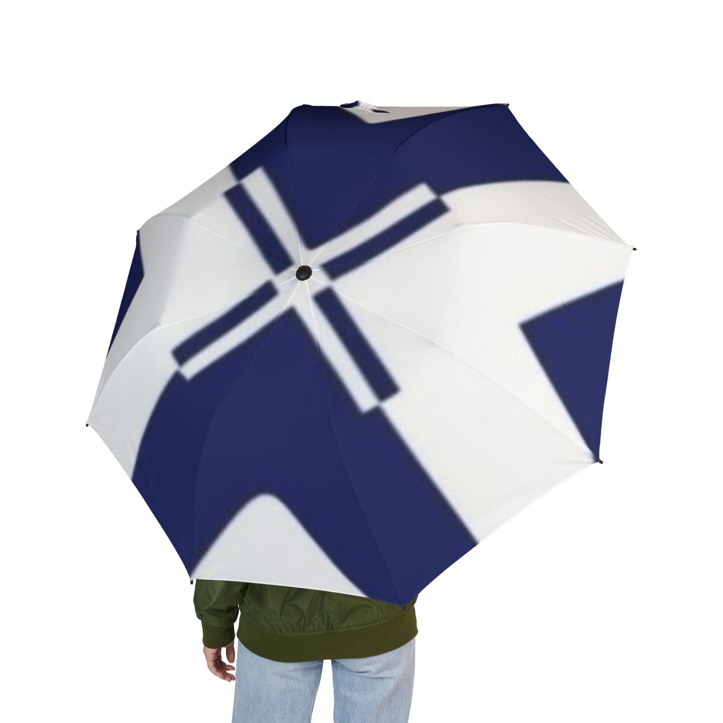 Nautical Semi-Automatic Foldable Umbrella | Stylish Rain Gear, Compact Travel Umbrella, Beach Umbrella, Gift for Him/Her