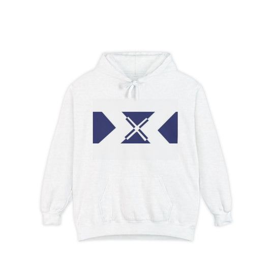 Cozy Unisex Garment-Dyed Hoodie with Geometric Design, Casual Wear, Gift for Friends, Trendy Layering Piece, Fall/Winter Essential