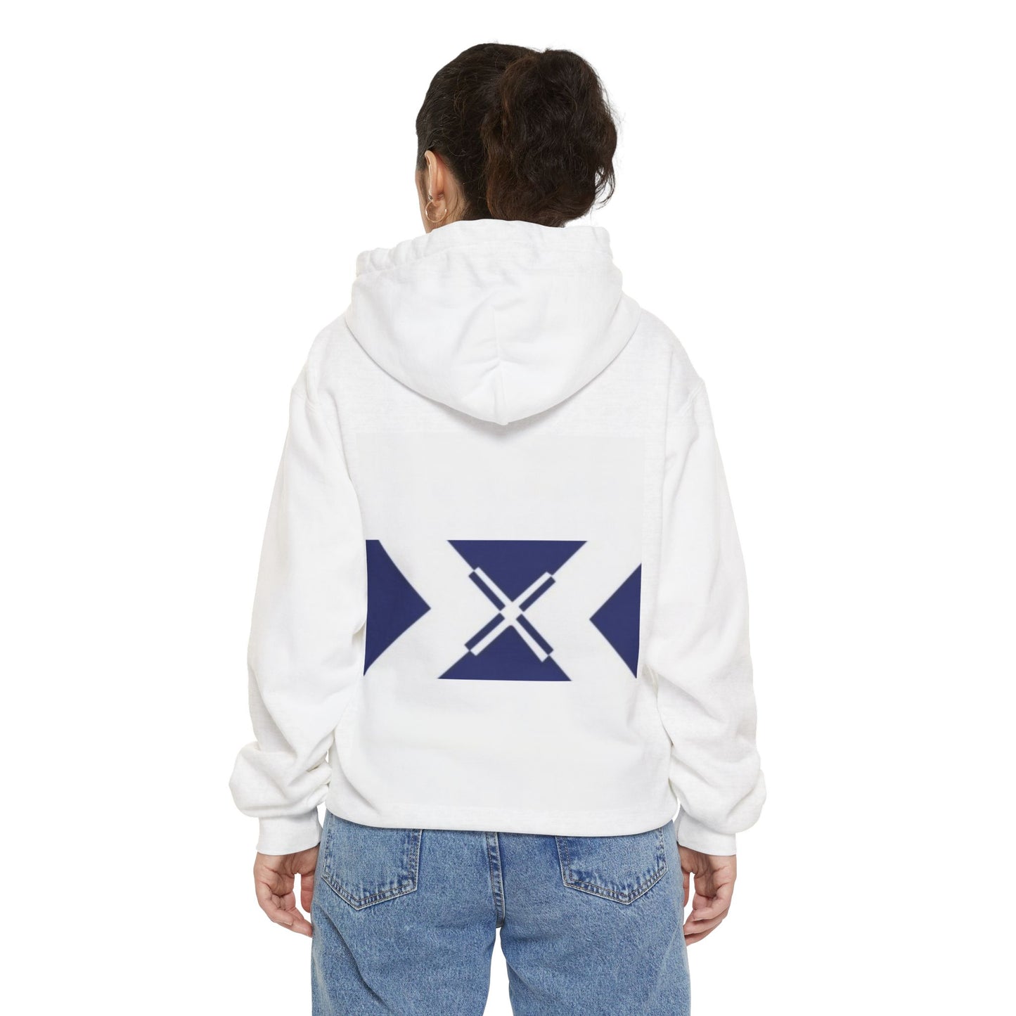 Cozy Unisex Garment-Dyed Hoodie with Geometric Design, Casual Wear, Gift for Friends, Trendy Layering Piece, Fall/Winter Essential