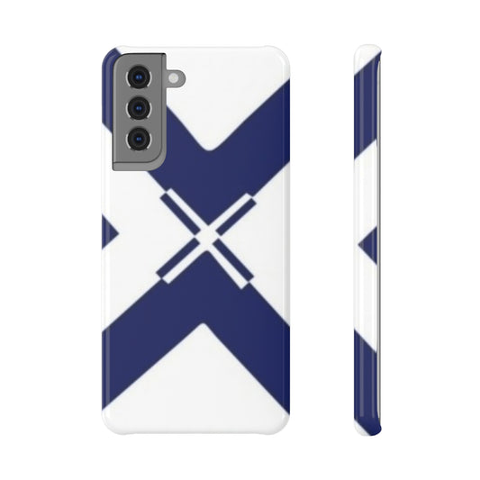 Navy Geometric Slim Snap Case for Phones, Modern Design Mobile Cover, Trendy Phone Accessory, Gift for Him/Her, Minimalist Style