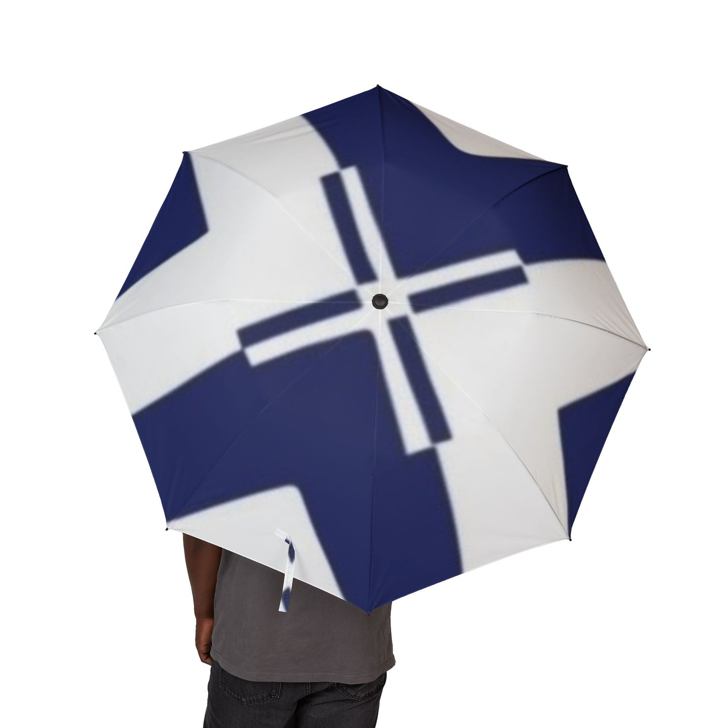 Nautical Semi-Automatic Foldable Umbrella | Stylish Rain Gear, Compact Travel Umbrella, Beach Umbrella, Gift for Him/Her