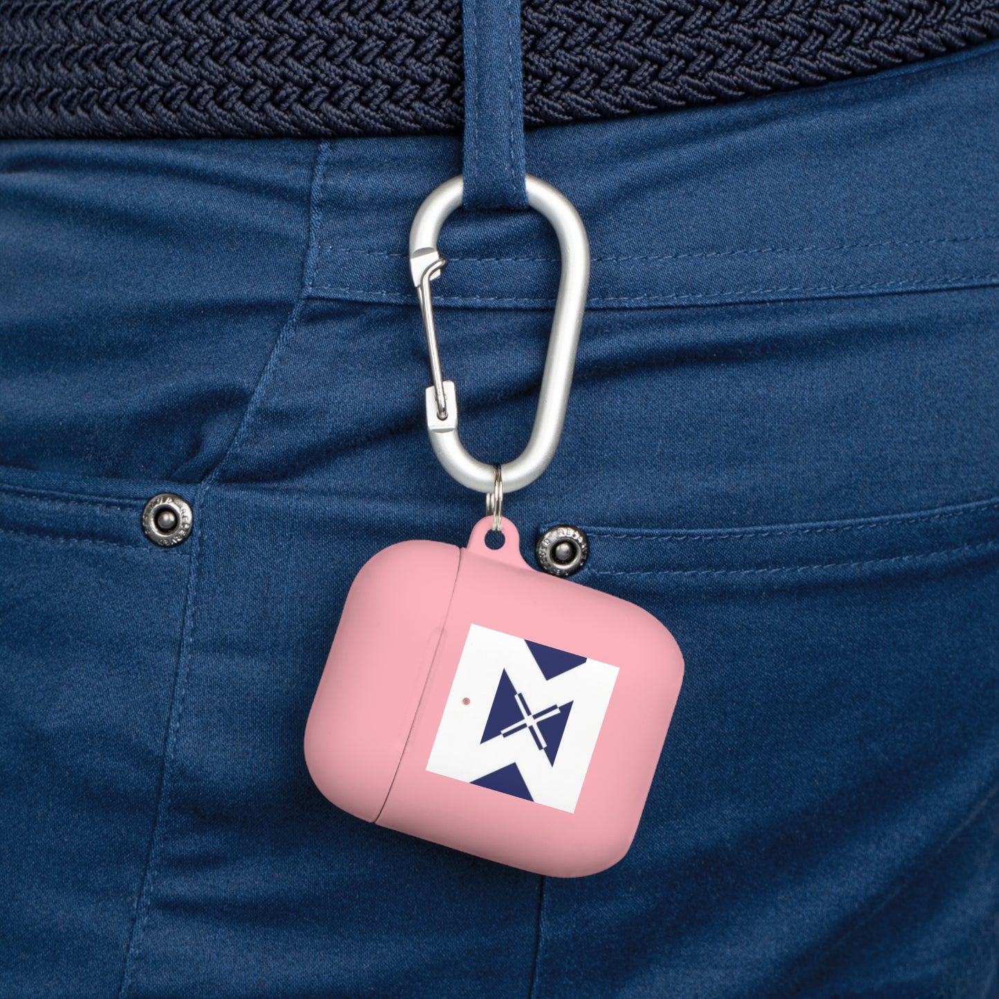 Xt3 AirPods Case — Minimal Navy Geometric Hourglass Design