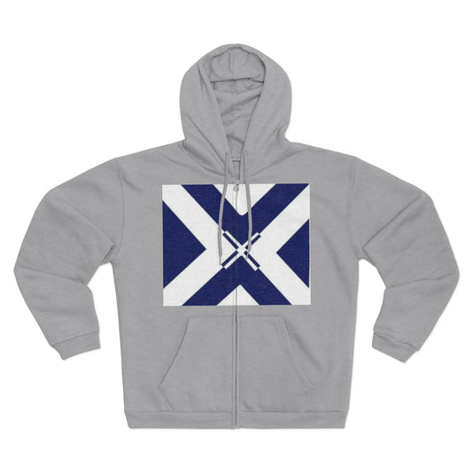 Stylish Unisex Hooded Zip Sweatshirt with Scottish Flag Design, Casual Wear, Perfect for Scotland Lovers, Holiday Gift, Cozy Layer