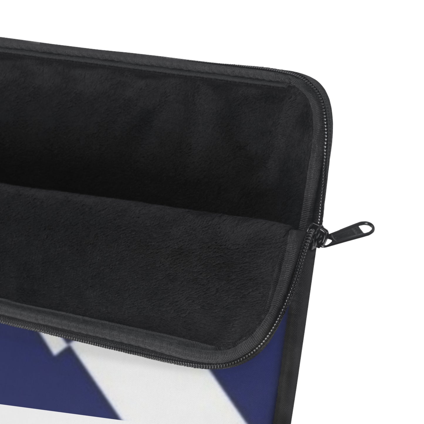 Nautical Blue Geometric Laptop Sleeve — Modern X-Stripe Protective Case