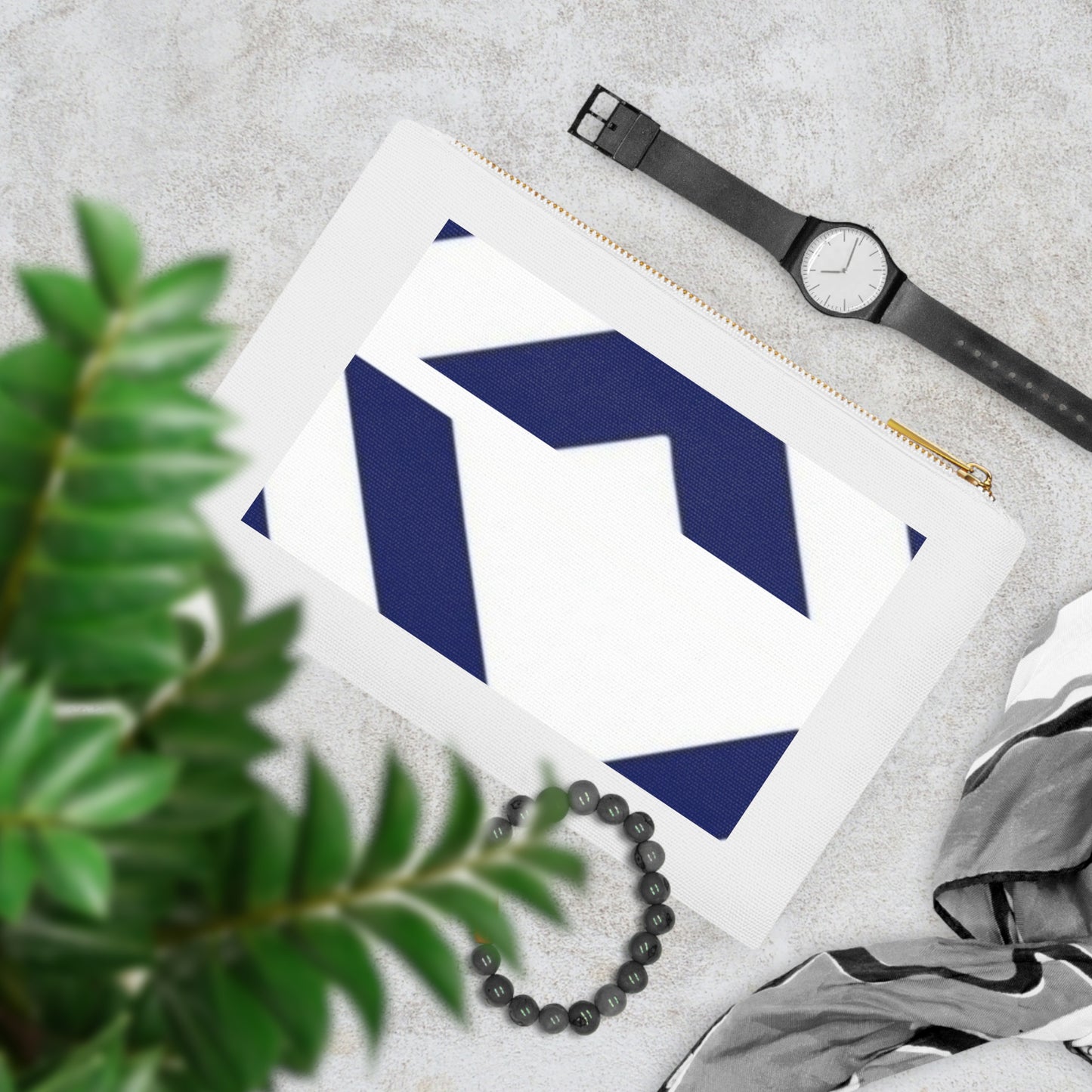 Navy Geometric Cosmetic Bag | Stylish Travel Organizer, Makeup Pouch, Gift for Her, Art Supplies, Toiletry Case, Personalized