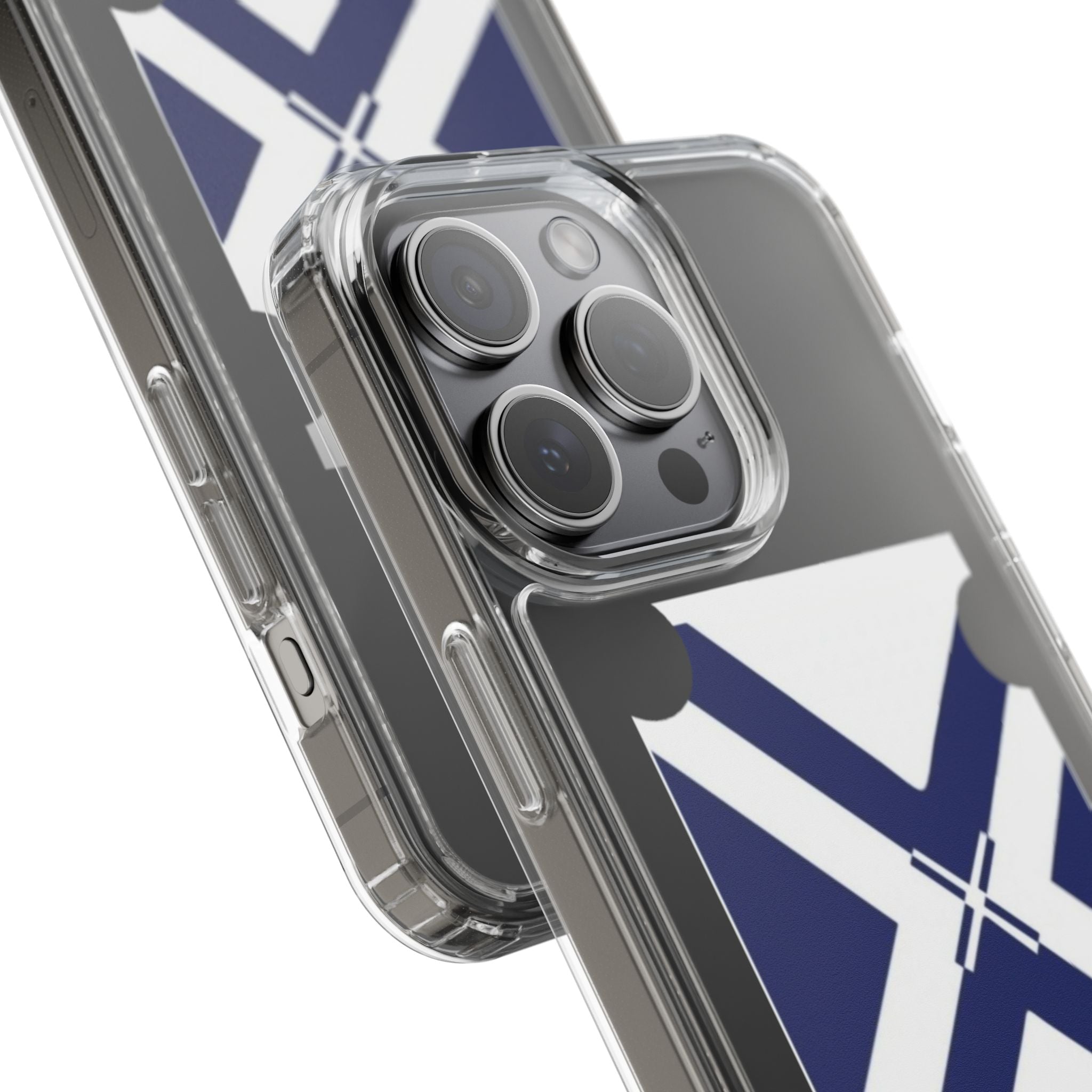 xT7 Saltire Clear Phone Case - Blue White Scottish Flag iPhone Cover
