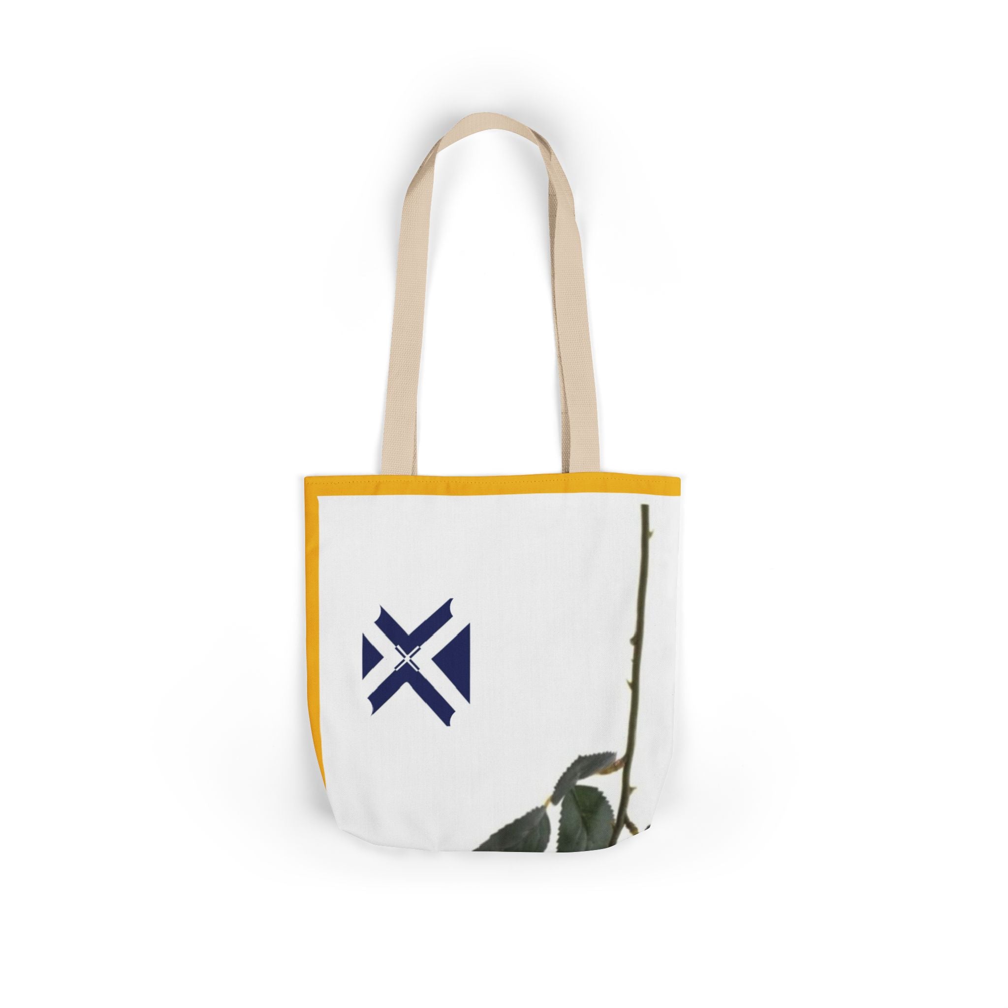 Rose XT Tote Bag — Yellow Accent Canvas Shopper