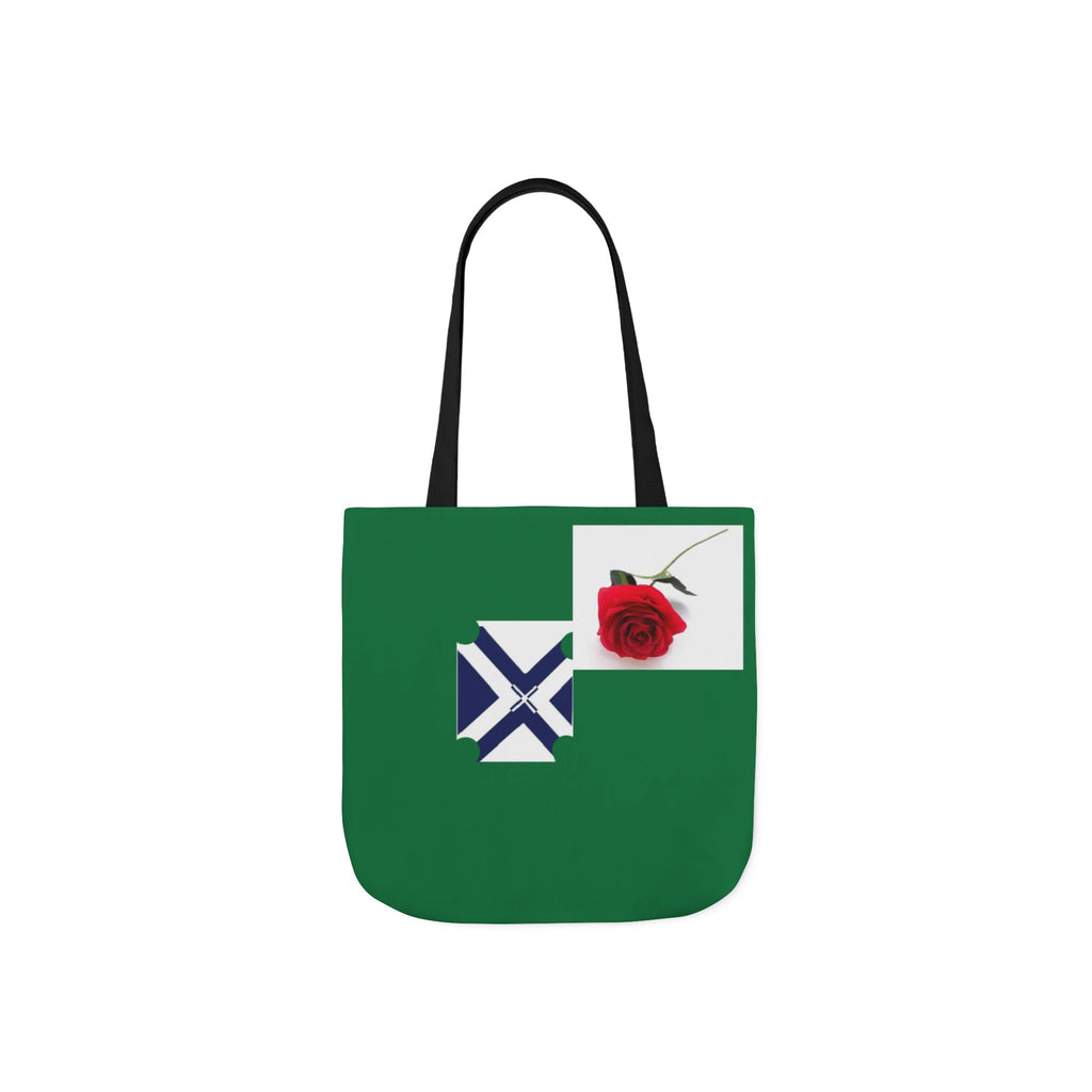 XT Rose Canvas Tote Bag — Floral Rose Design with Colored Straps