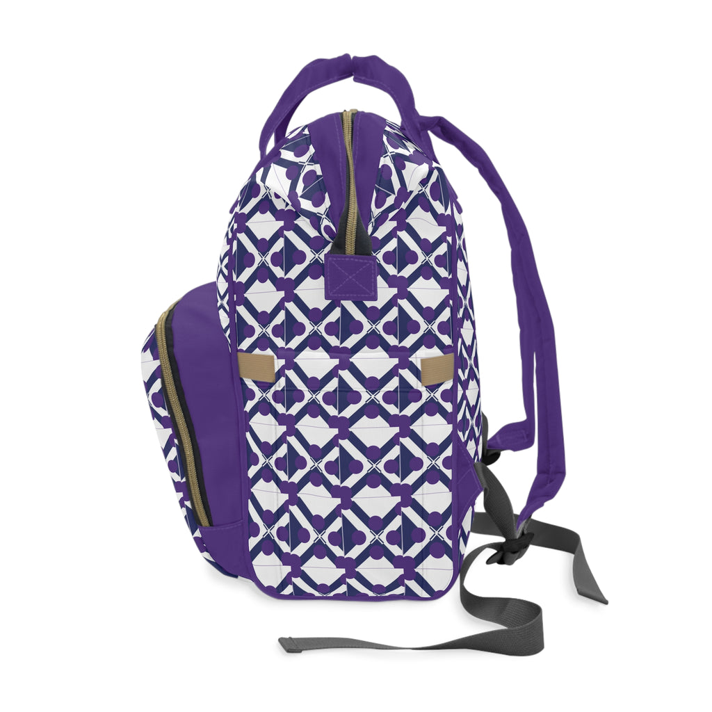 Purple XT9 Diaper Backpack — Multifunctional Baby Changing Bag with Insulated Pockets