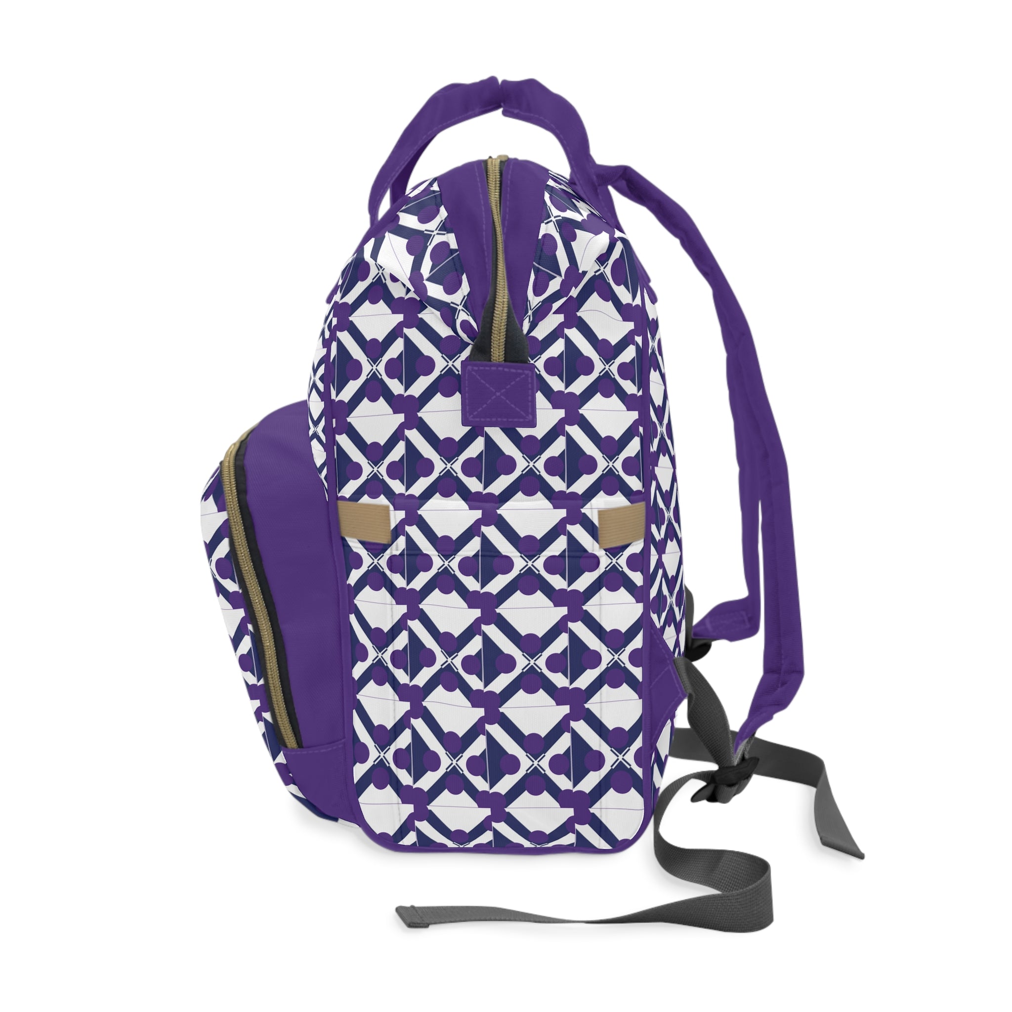 Purple XT9 Diaper Backpack — Multifunctional Baby Changing Bag with Insulated Pockets