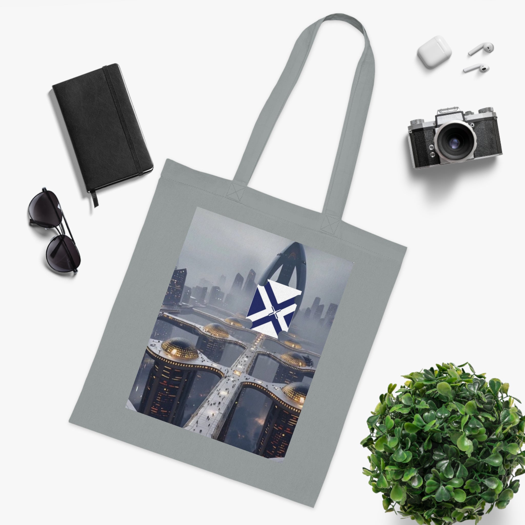 Xt Cotton Tote — Minimal Monogram Canvas Carryall