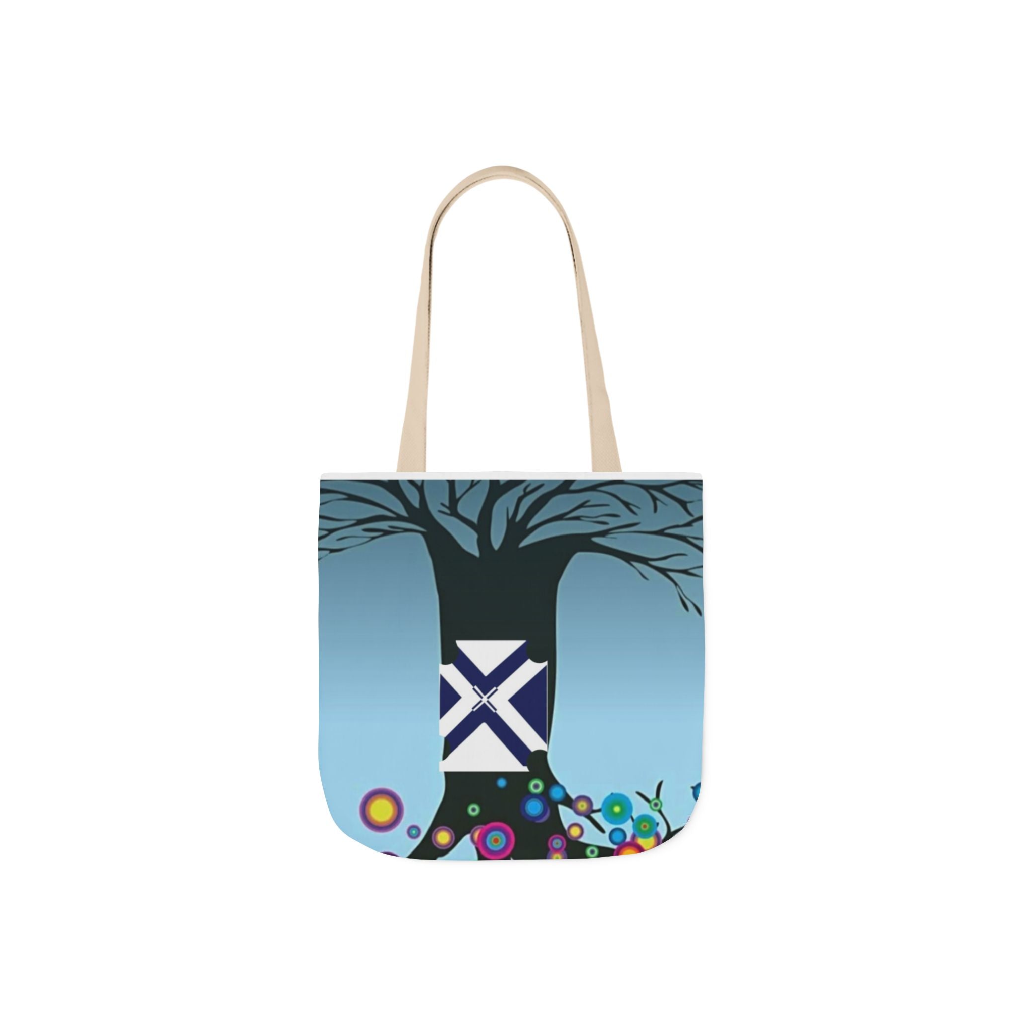 Colorful Floral Bubble Canvas Tote Bag