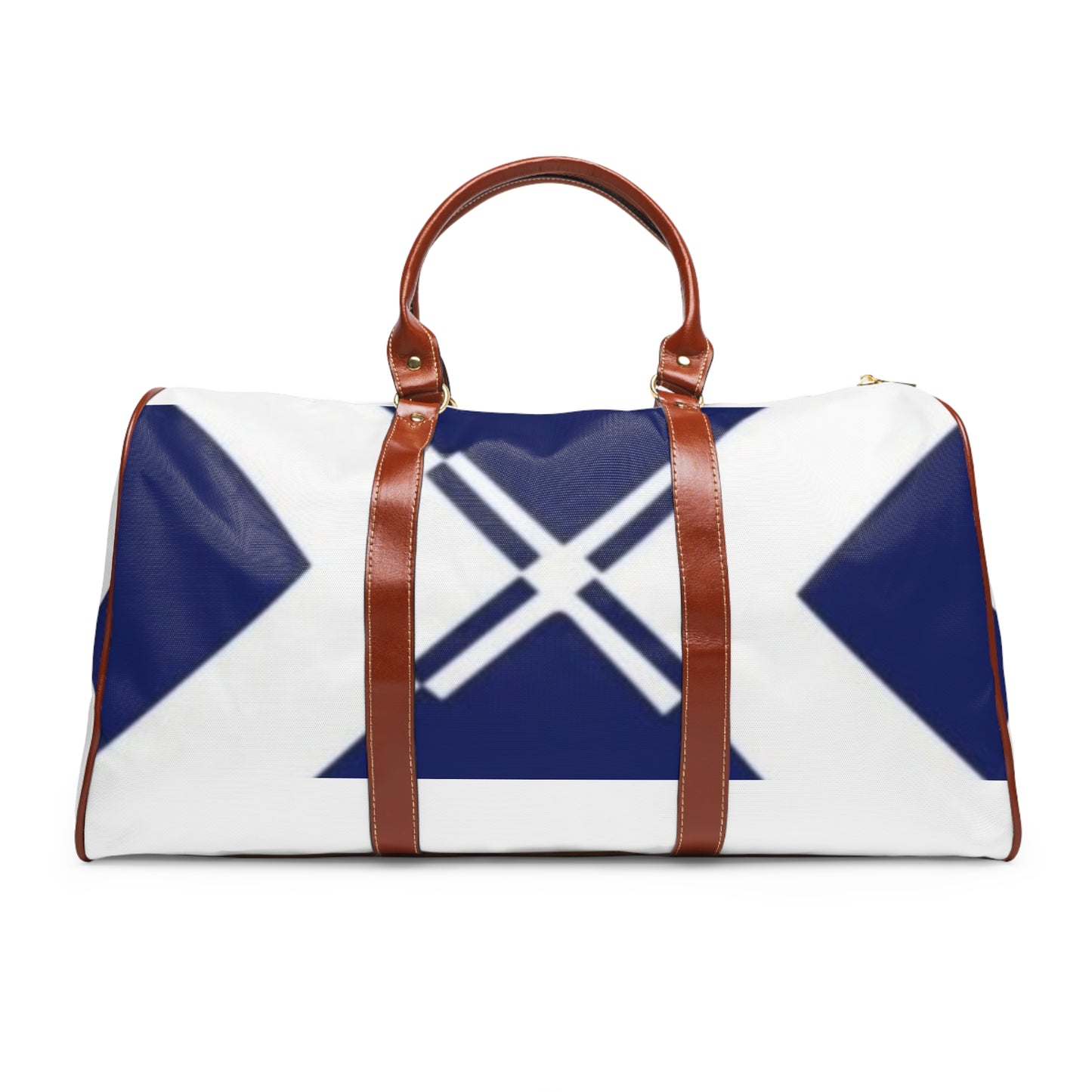 Nautical Blue Waterproof Travel Duffel Bag — Marine Cross Design