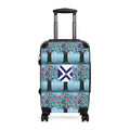 Blue Floral Tree Pattern Suitcase — Luggage Cover with XT Saltire Accent
