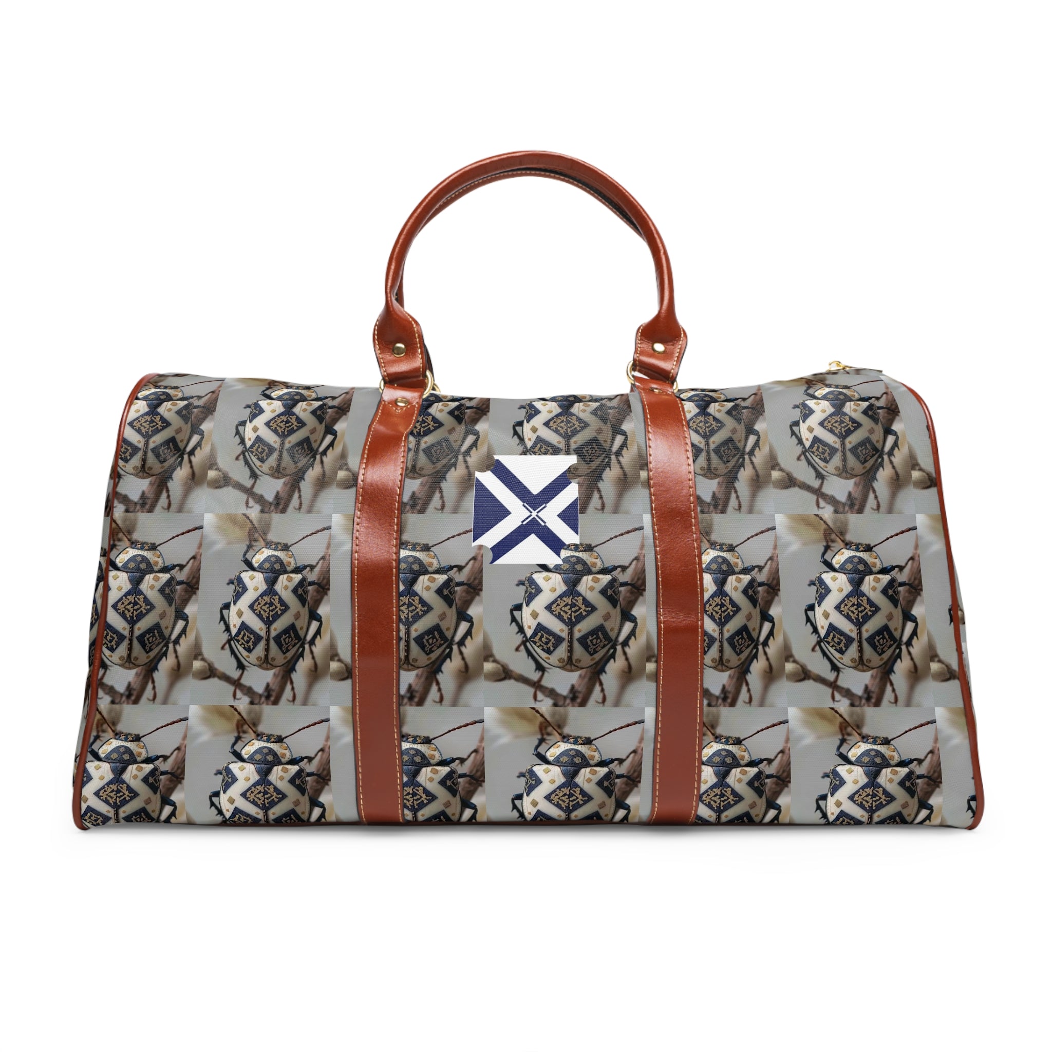 Waterproof Travel Duffle Bag with Nautical Flag Patch — Durable Weekend & Gym Carryall