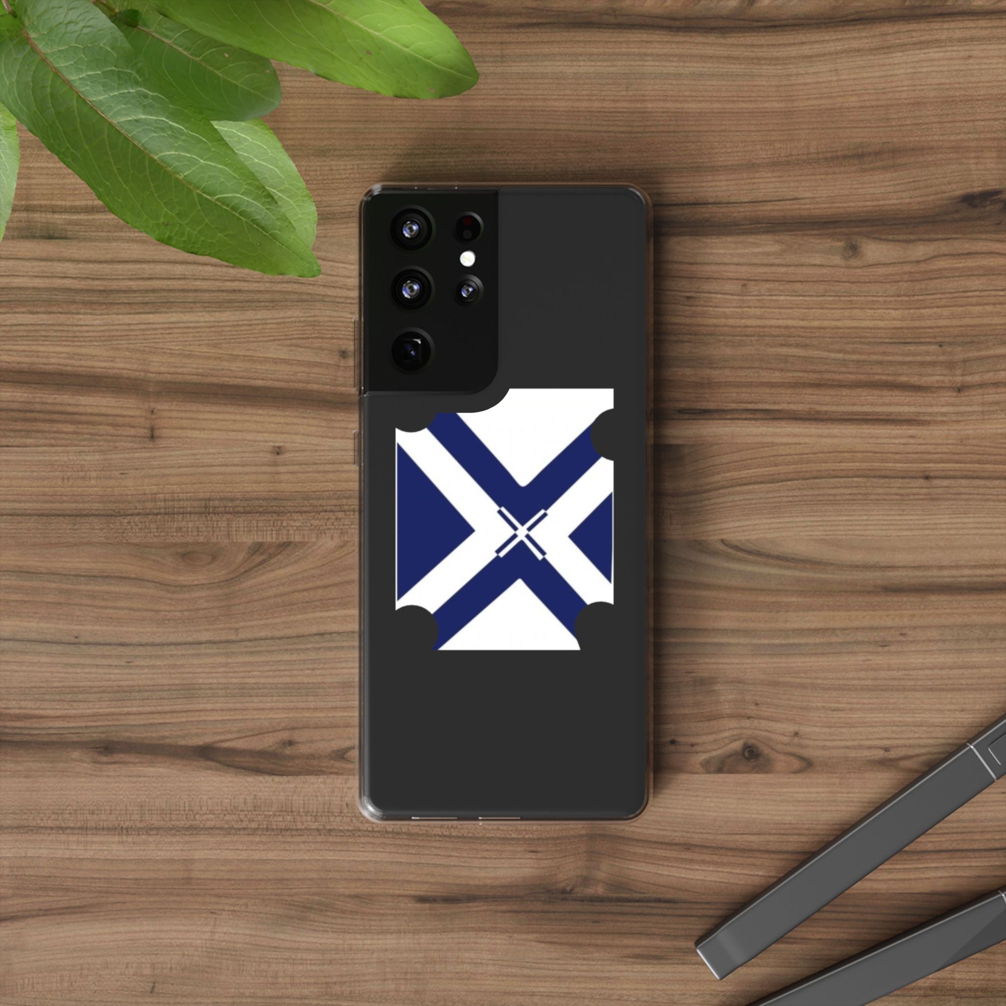 xT7 Saltire Clear Phone Case - Blue White Scottish Flag iPhone Cover