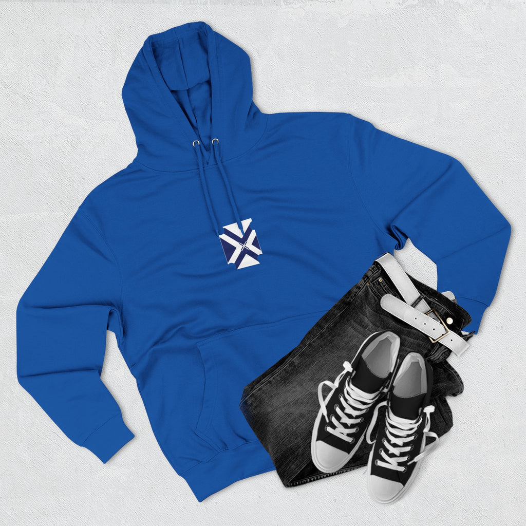 Minimalist Geometric Logo Hoodie — Small Center Chest Icon