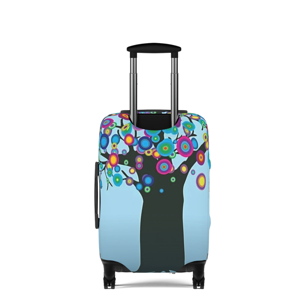 Colorful Tree Luggage Cover — Floral Burst Travel Protector