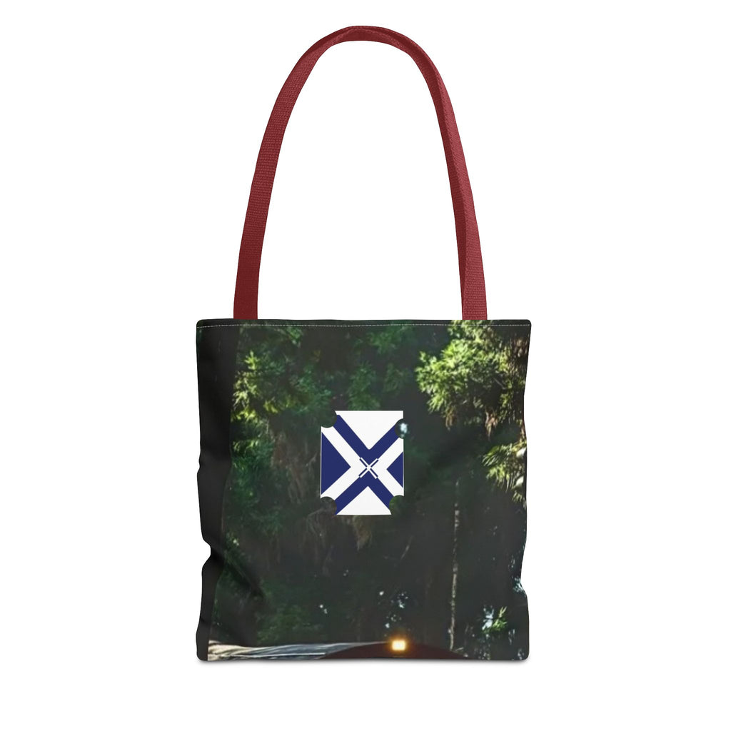 Scenic Night Drive Tote Bag — Forest Road Photography Print