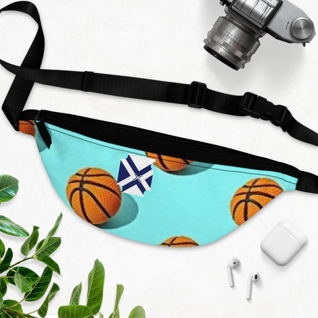 Basketball Pattern Fanny Pack — Aqua Sports Waist Bag