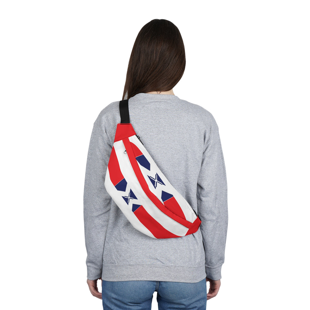 Fanny Pack — Red Striped Nautical Cross Waist Bag