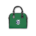 Green Shoulder Handbag with Minimal Geometric X Logo — Stylish Everyday Tote