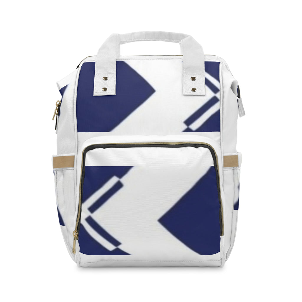 Navy Geometric Multifunctional Diaper Backpack