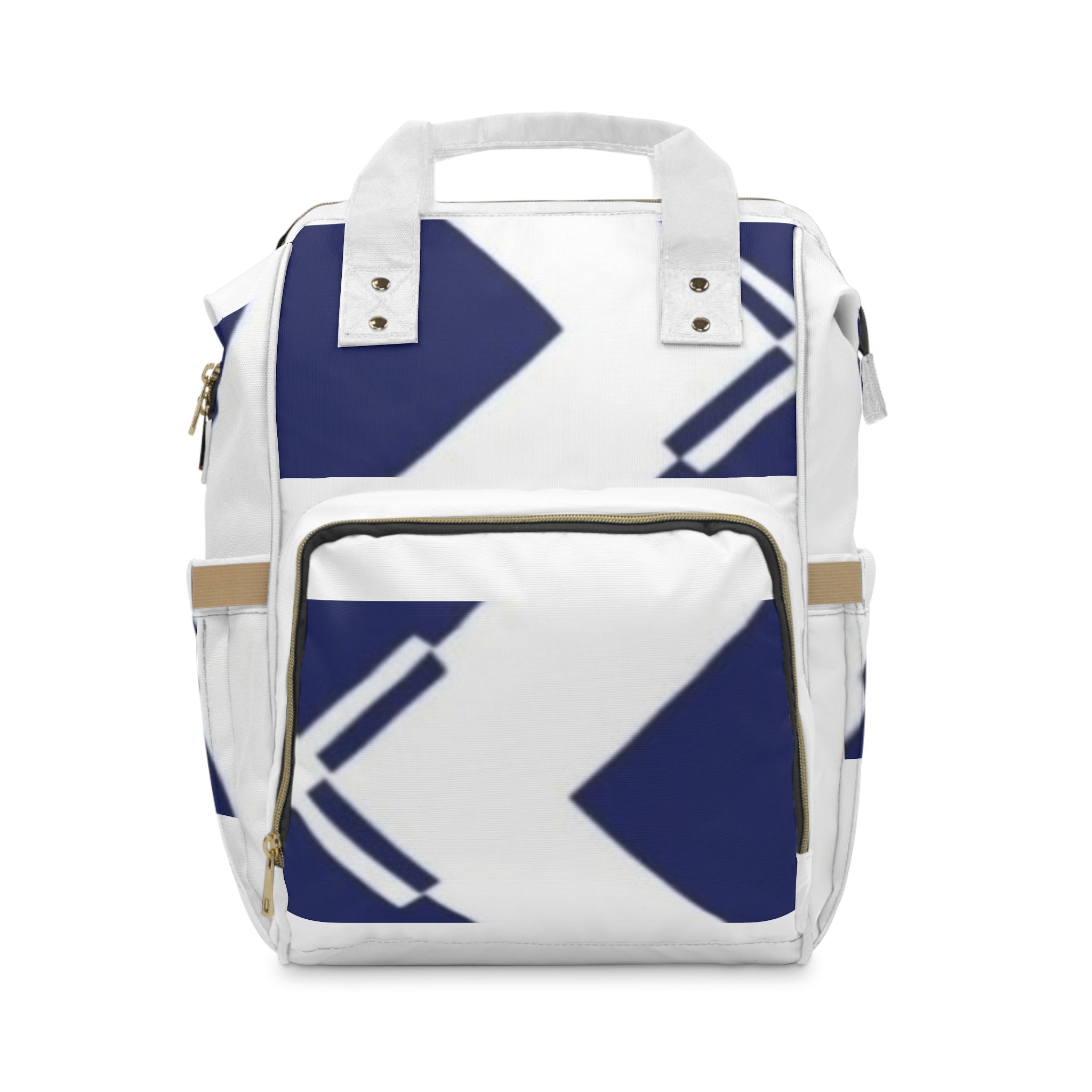 Navy Geometric Multifunctional Diaper Backpack