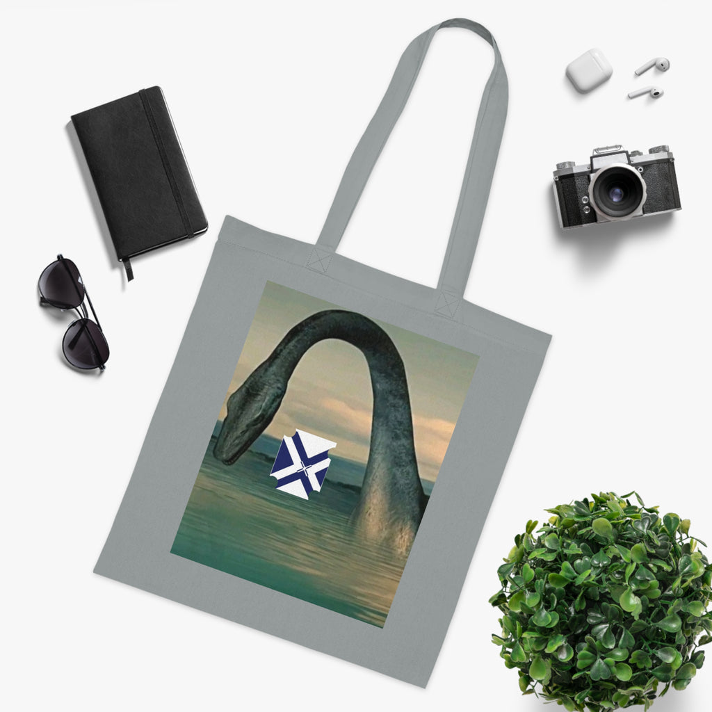 Xt Sea mosterTote Bag — Vintage Loch Ness Monster Art with Scottish Saltire Accent