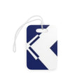 Navy Arrow Pattern Luggage Tag — Modern Geometric Travel ID