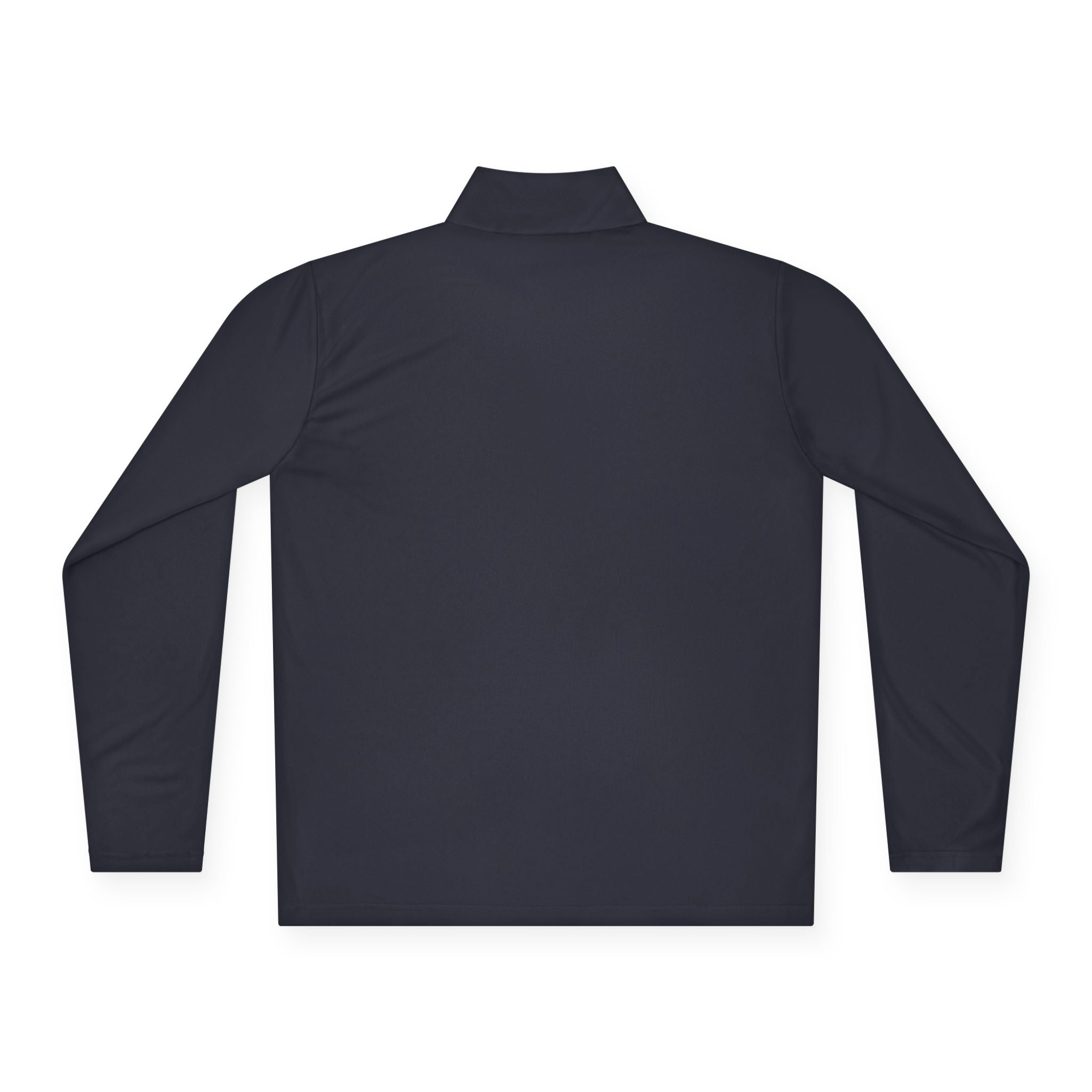 Quarter-Zip Pullover — Navy Geometric Tile Chest Graphic