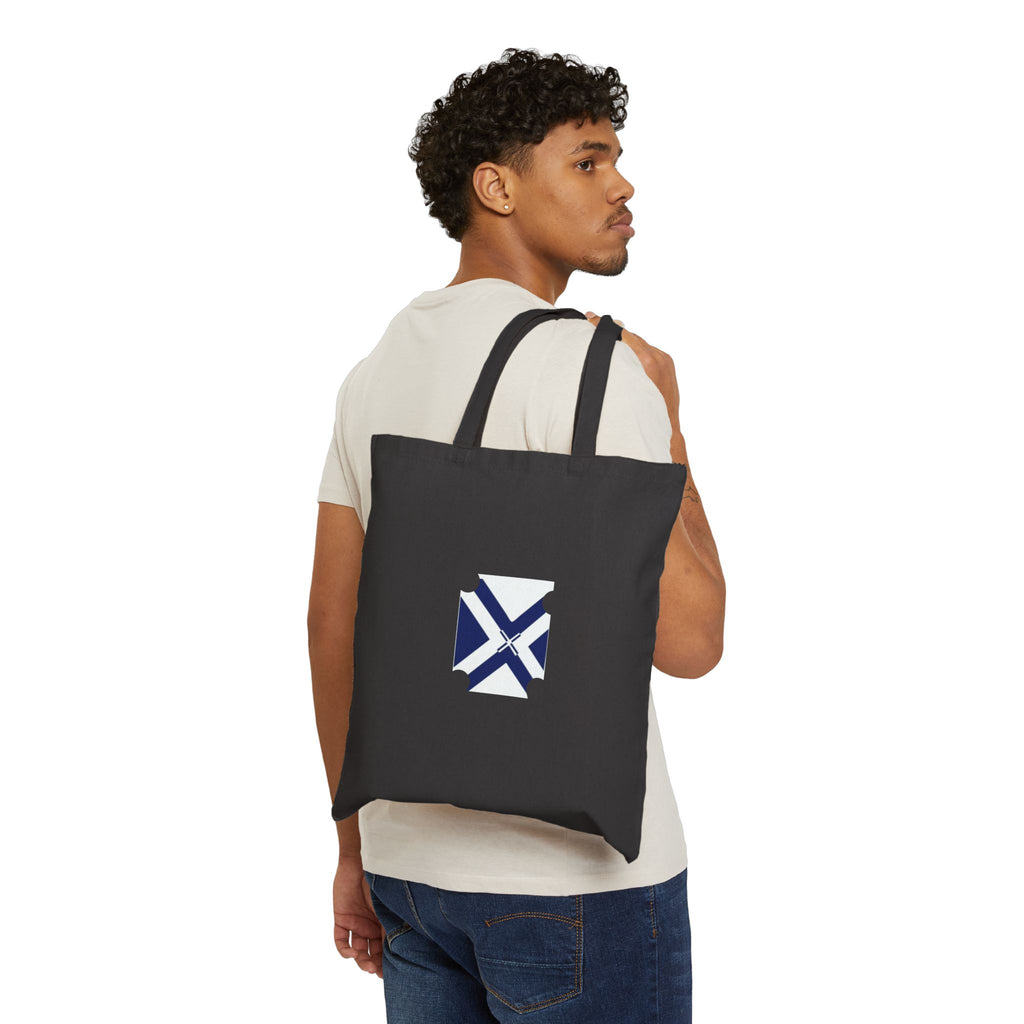 Minimal Geometric Logo Tote Bag — Canvas Cotton Grocery & Everyday Market Bag