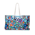 Weekender Bag — Colorful Floral Forest Travel Tote with Scottish Saltire Accent