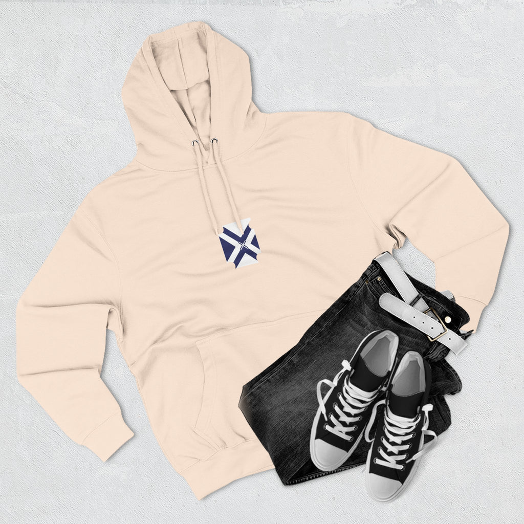 Minimalist Geometric Logo Hoodie — Small Center Chest Icon