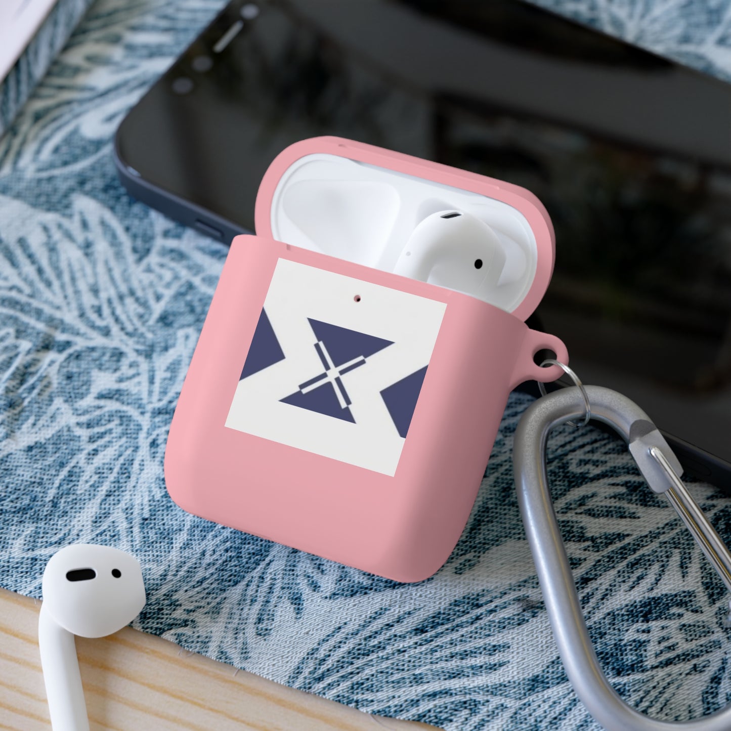 Xt3 AirPods Case — Minimal Navy Geometric Hourglass Design