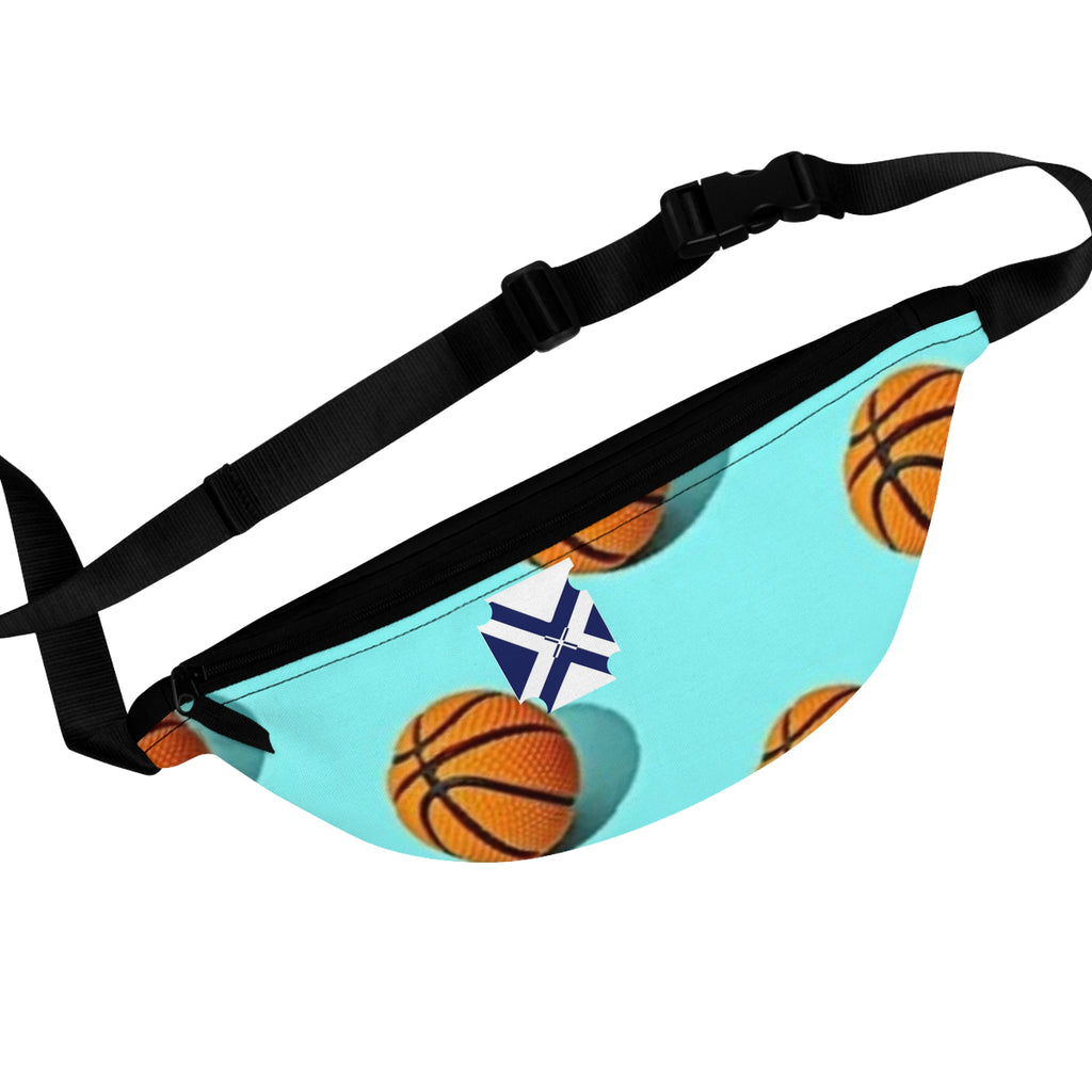 Basketball Pattern Fanny Pack — Aqua Sports Waist Bag