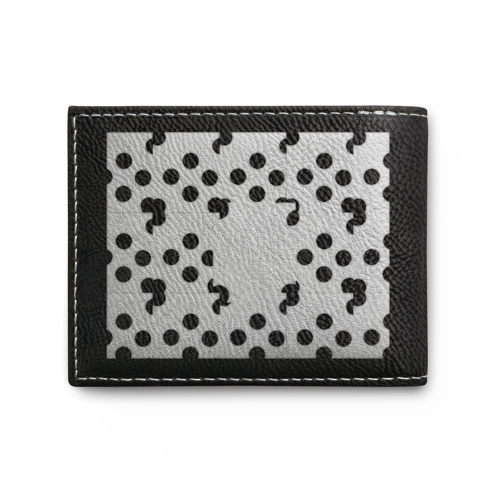 Laser-Cut Pattern Bi-Fold Wallet with Flip