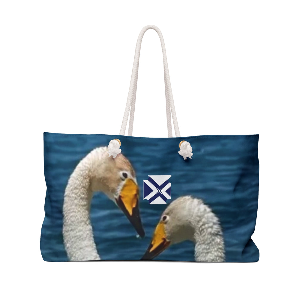 Swan Couple Weekender Bag – Romantic Lake Tote for Getaways