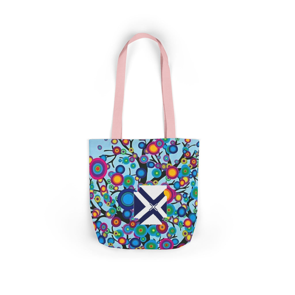 Colorful Floral Bubble Canvas Tote Bag