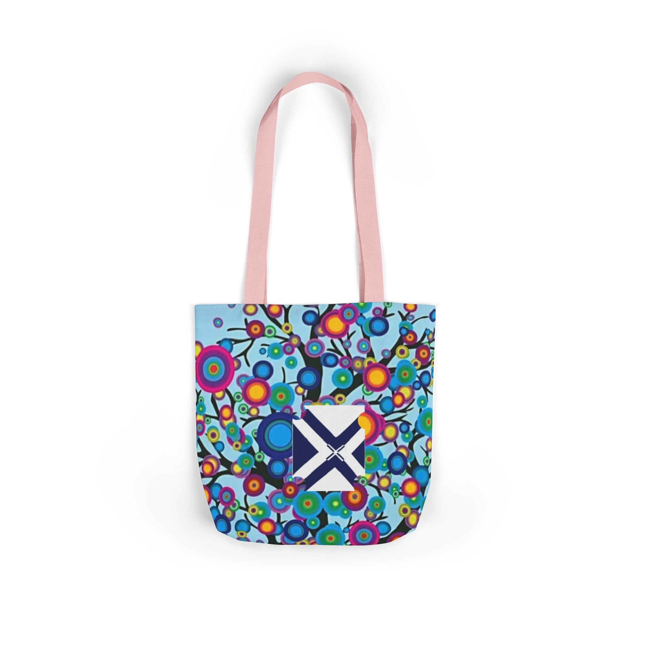 Colorful Floral Bubble Canvas Tote Bag