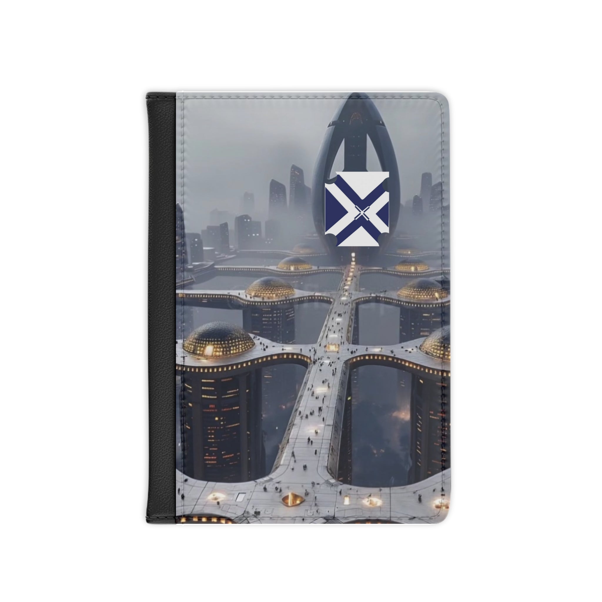 Futuristic Cityscape Passport Cover — Sci‑Fi Travel Protector