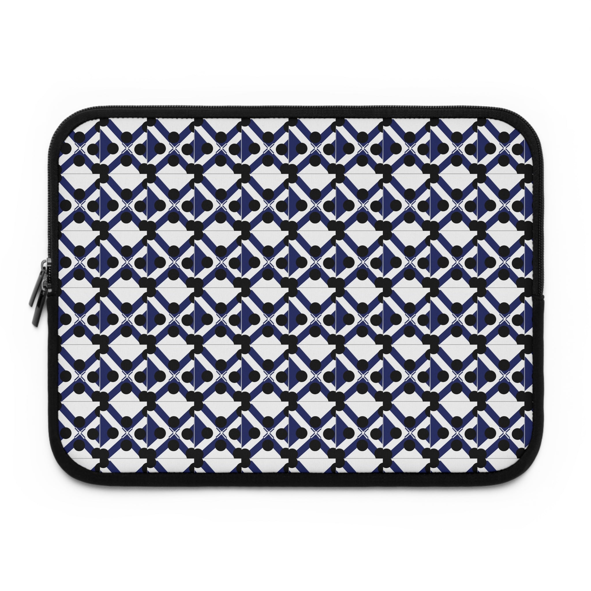 XT9 Laptop Sleeve Navy & White Laptop Sleeve — Modern Mosaic Pattern