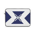 Nautical Blue Geometric Laptop Sleeve — Modern X-Stripe Protective Case