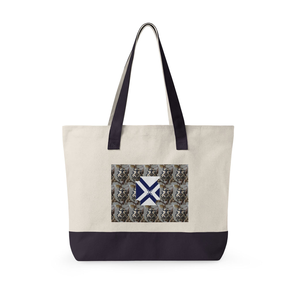Canvas Tote Bag with Xt & Vintage Stag Pattern — Zippered Carryall for Outdoors, Travel, and Gifts
