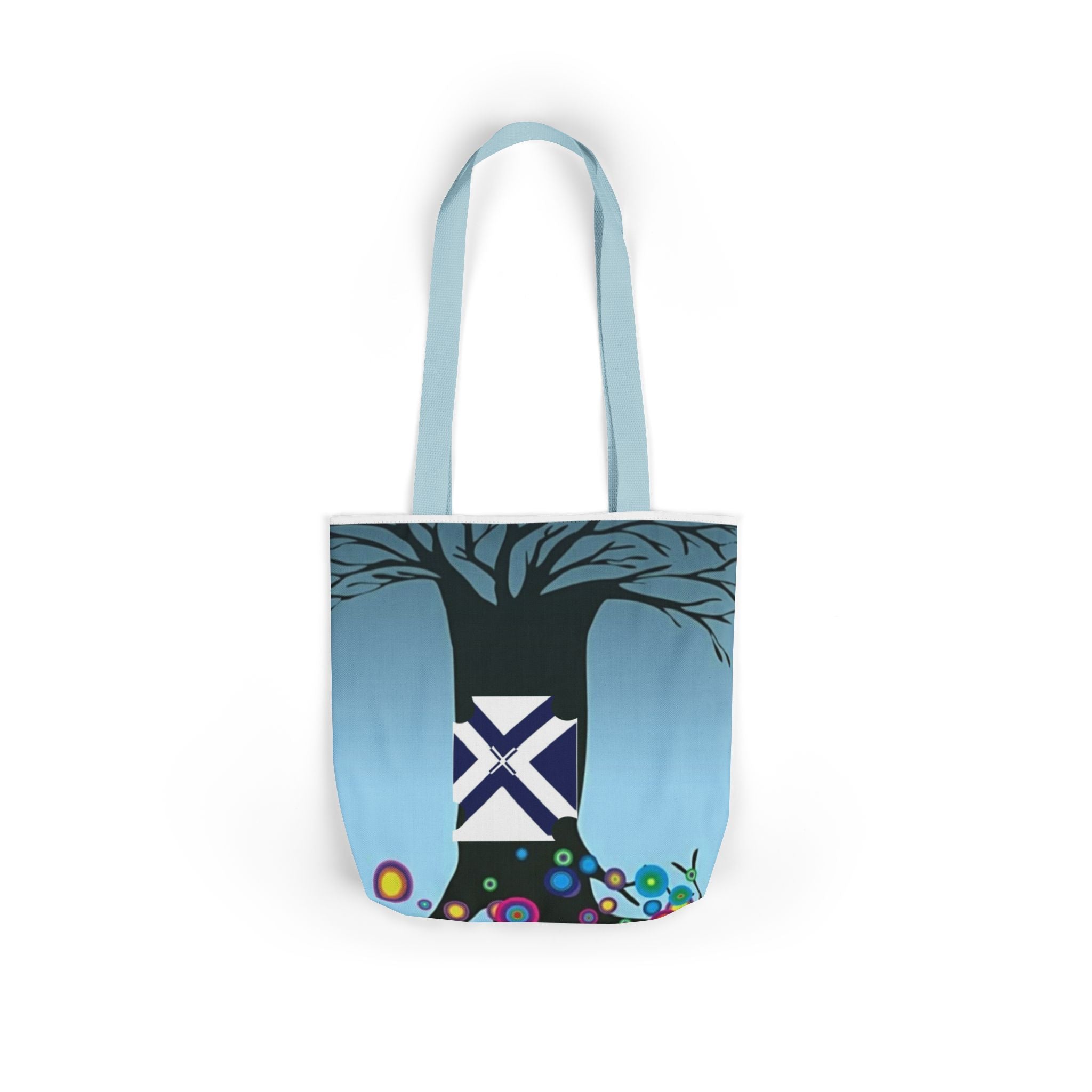 Colorful Floral Bubble Canvas Tote Bag