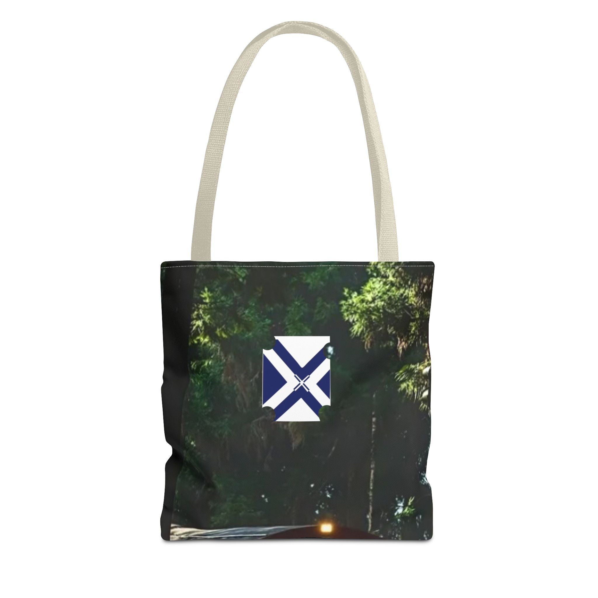 Scenic Night Drive Tote Bag — Forest Road Photography Print