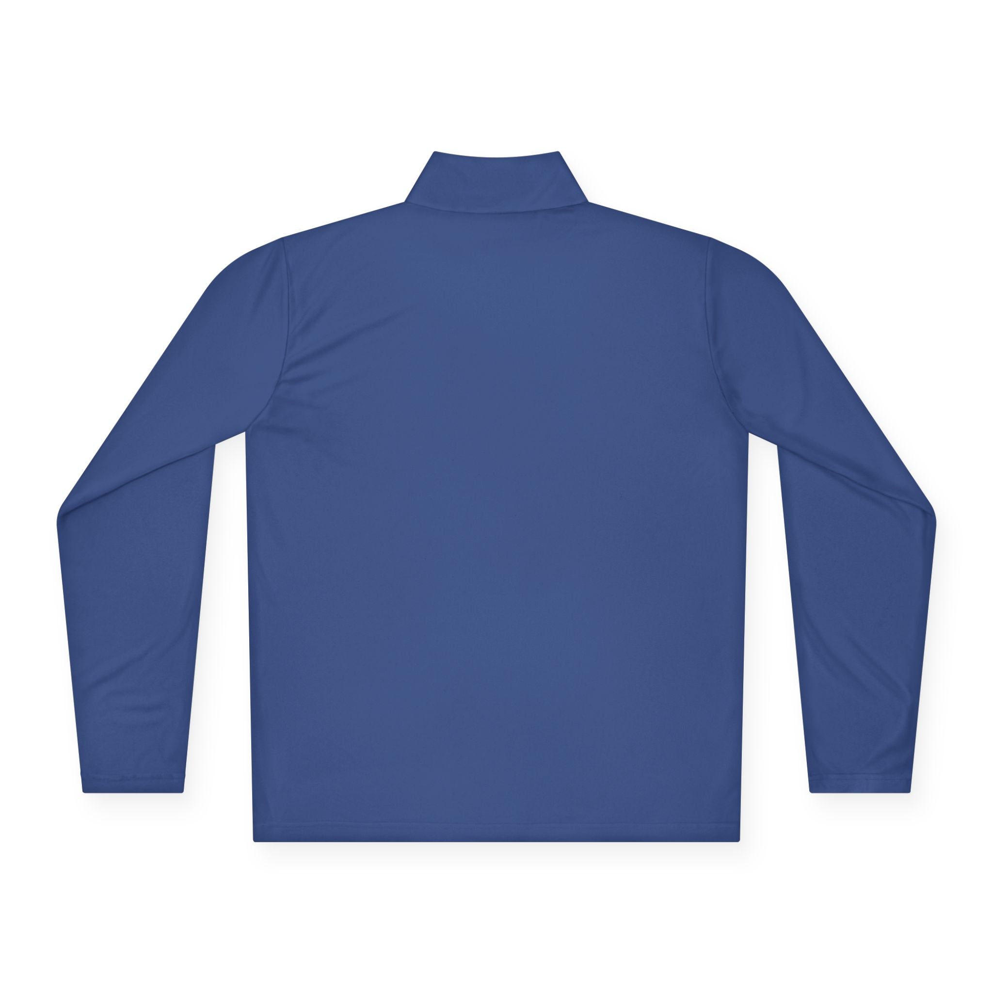 Quarter-Zip Pullover — Navy Geometric Tile Chest Graphic