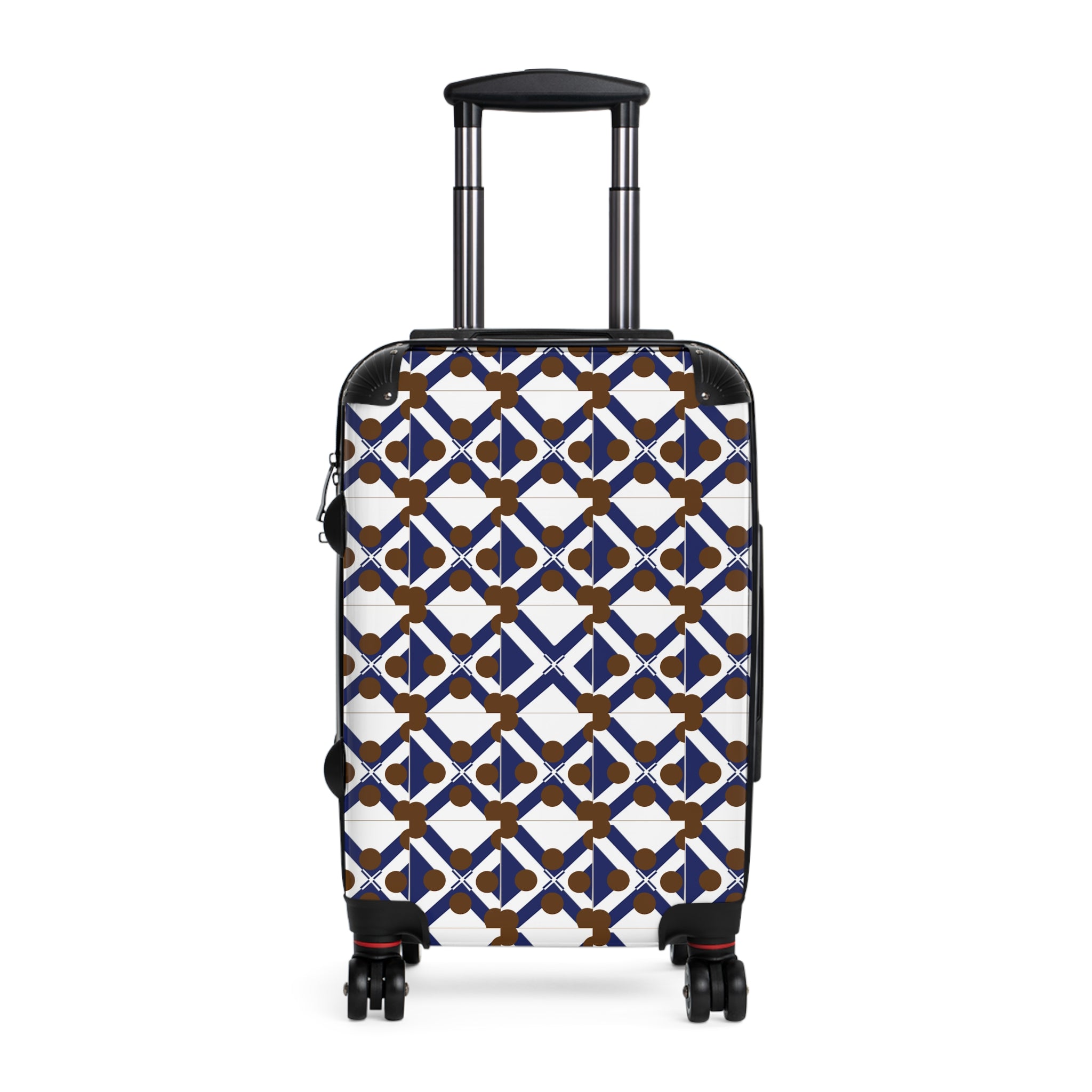 Xponet Geometric Blue & Brown Pattern Carry-On Suitcase